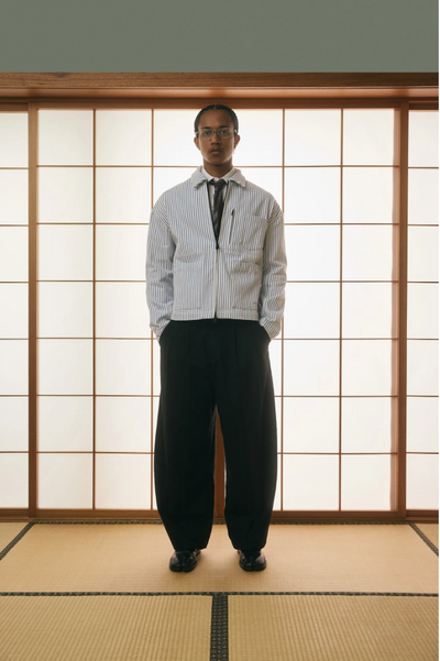 Tomokazu Pinstripe Canvas Workwear Jacket