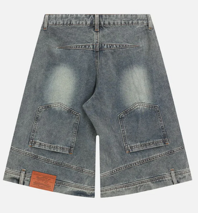 Reverse Fade Denim Shorts