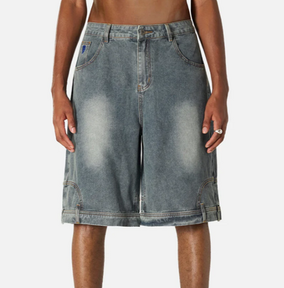 Reverse Fade Denim Shorts