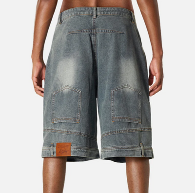 Reverse Fade Denim Shorts