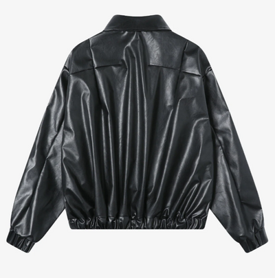 Patchwork PU Leather Moto Jacket