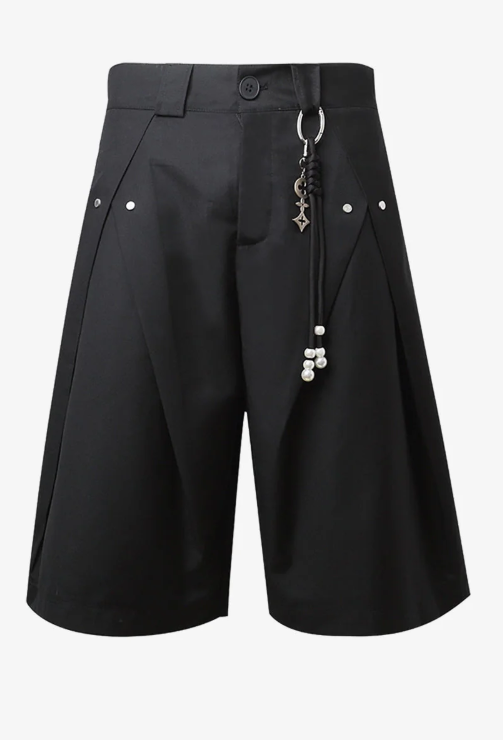 Vintage Pleated Deconstructed Shorts