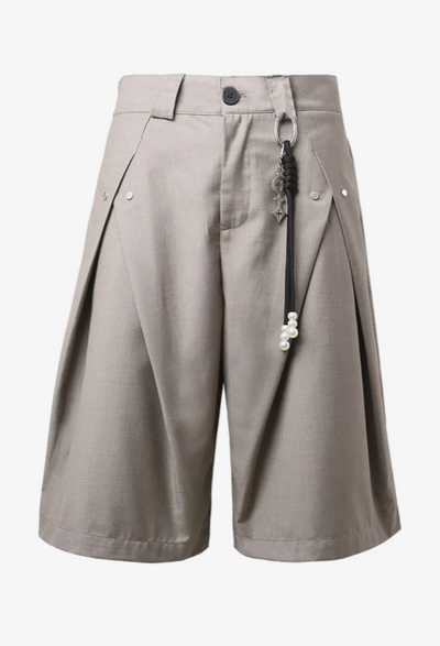 Vintage Pleated Deconstructed Shorts