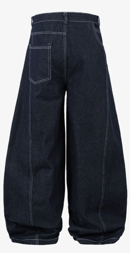 SplitStitch Deconstructed Barrel Jeans