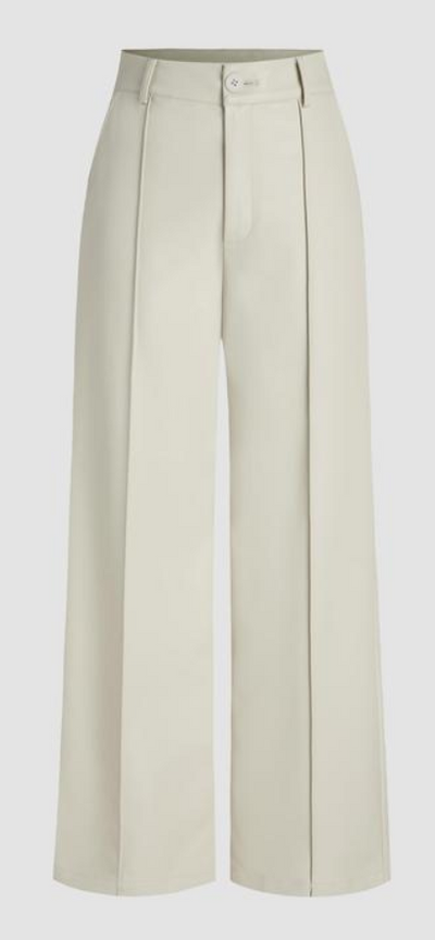 High Waist Faux Leather Wide Leg Pants