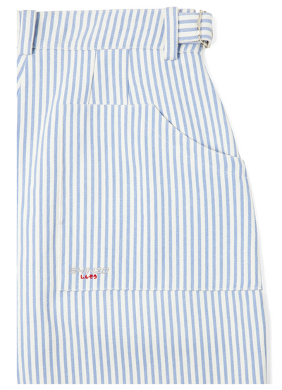 Tomokazu Canvas Balloon Pinstripe Pants