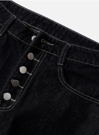 BUTTON BARREL JEANS