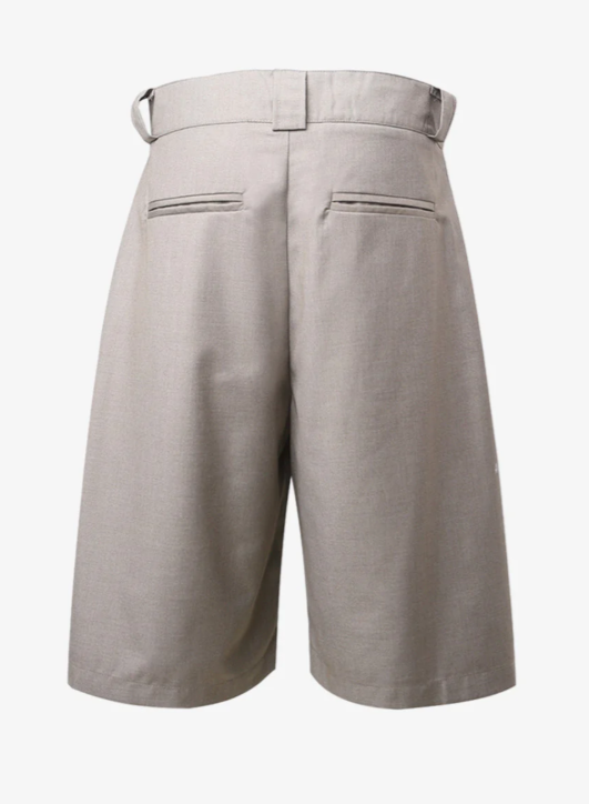Vintage Pleated Deconstructed Shorts
